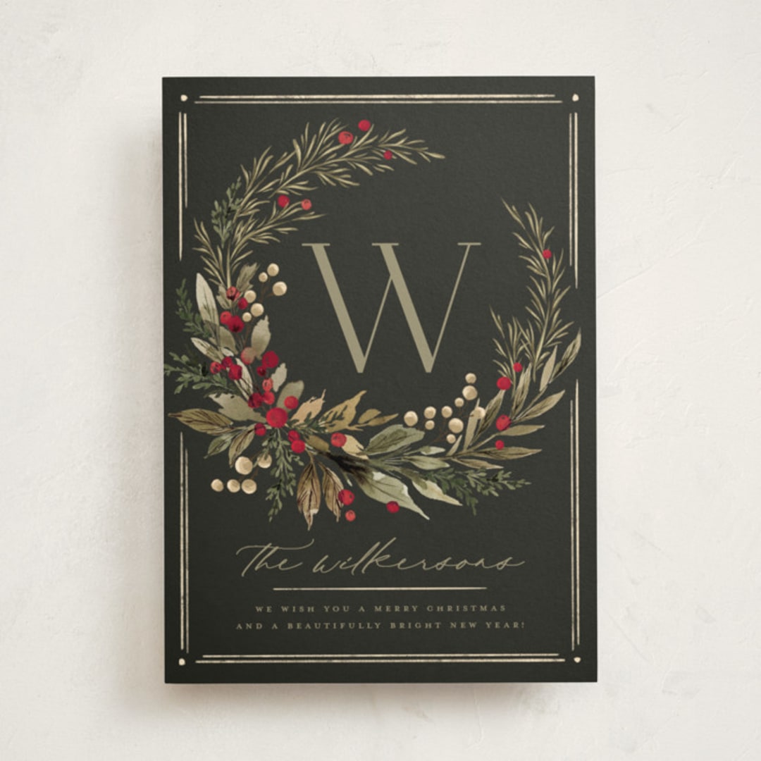 "Wild Wreath" - Holiday Cards in Garland by Wildfield Paper Co - Front