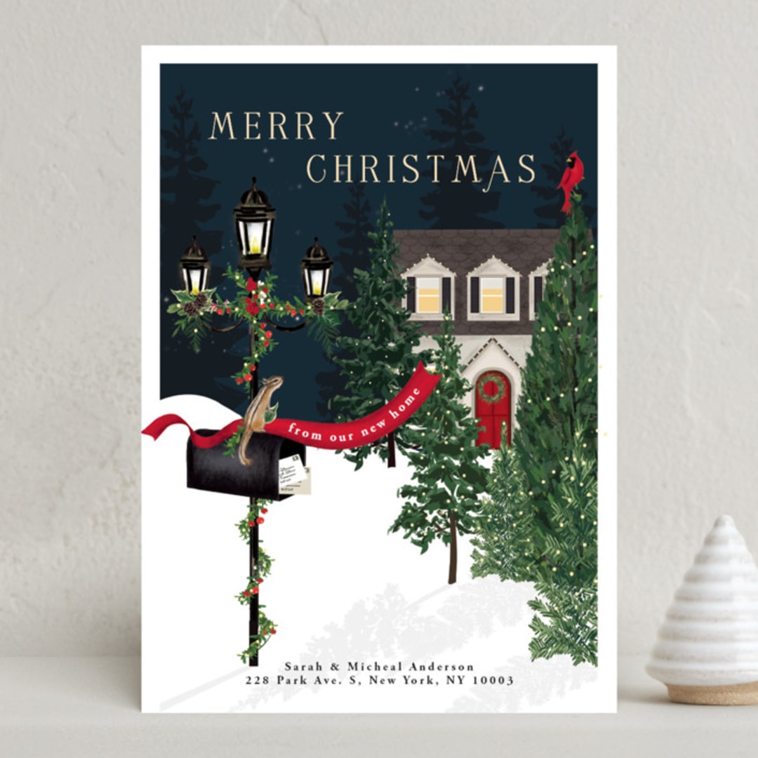 "Nostalgic Holiday" - Holiday Cards in Holly Berry by Susan Moyal - Front