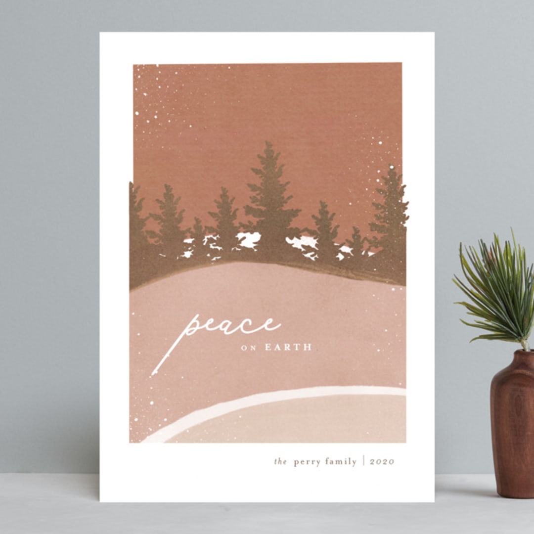 "Fallen Snow" - Holiday Cards in Cinnamon by Robin Ott - Front
