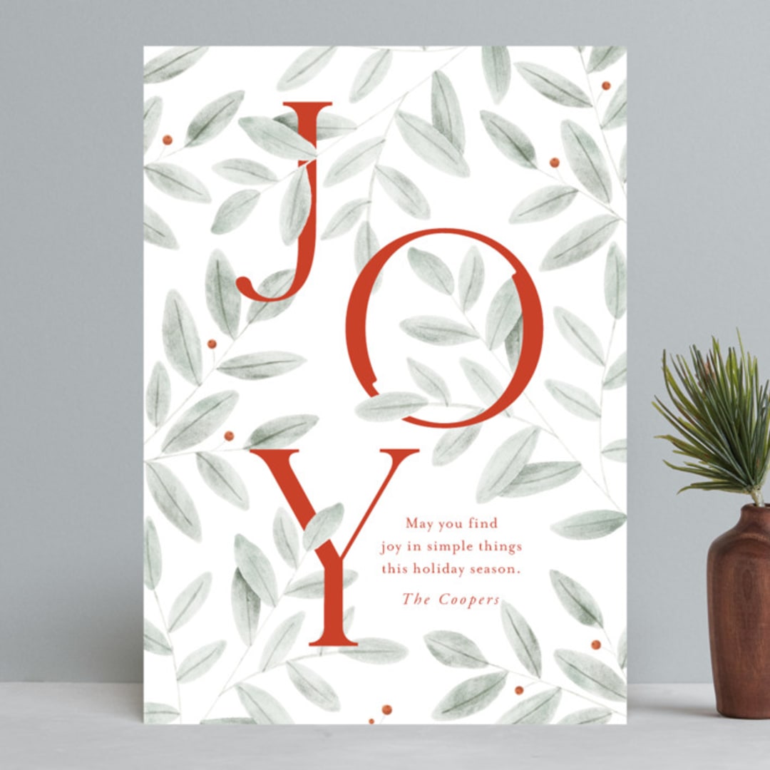 "finding joy" - Holiday Cards in Santa Suit by Oscar and Emma - Karly Depew - Front