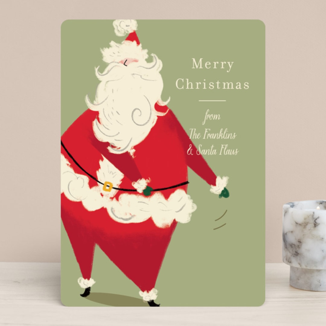"Santa Flaus" - Holiday Cards in Pine by Baumbirdy - Front