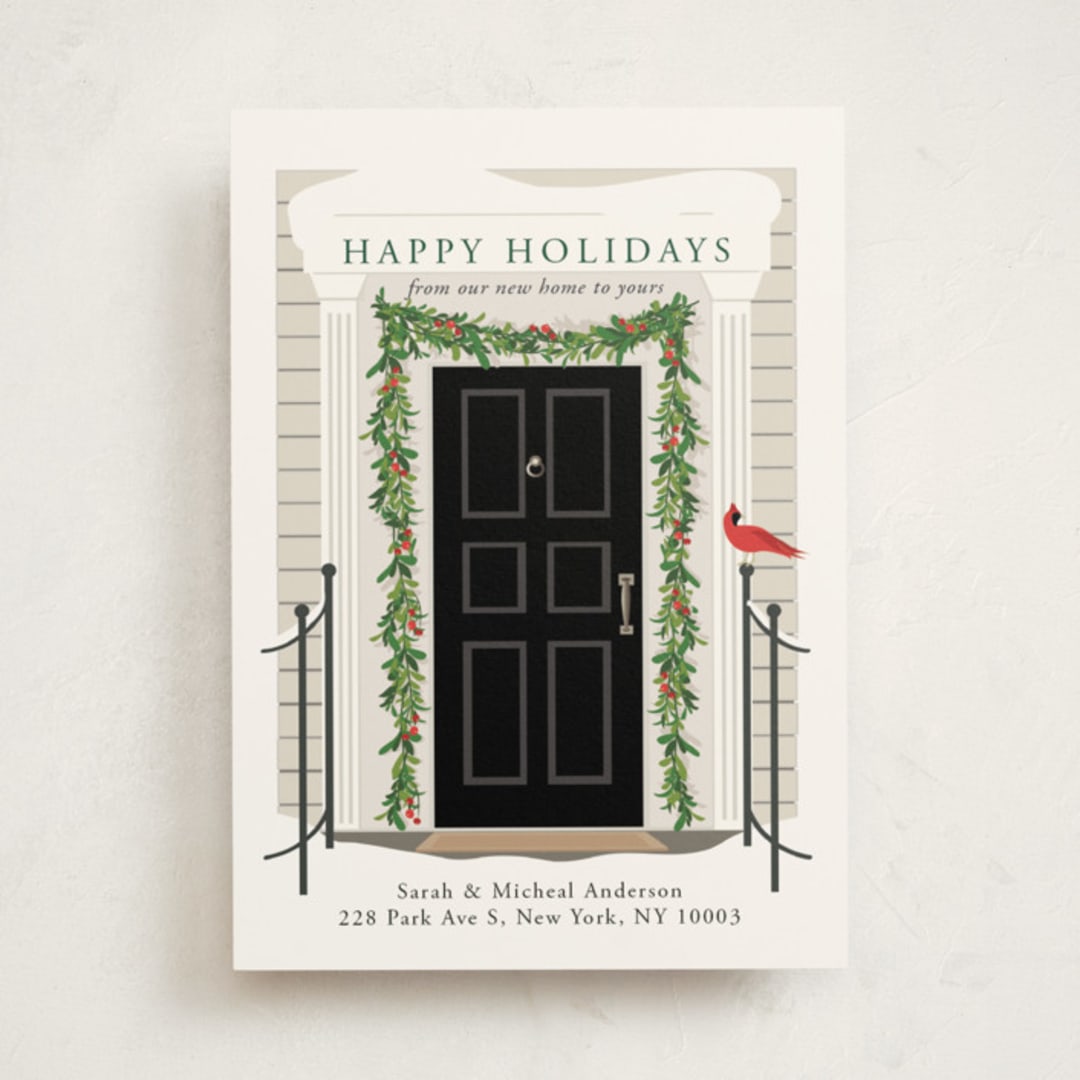 "From our home to yours" - Holiday Cards in Midnight by Susan Moyal - Front