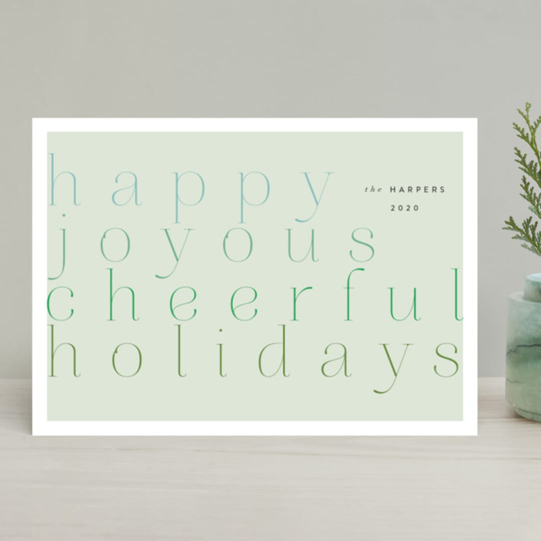 "all the feels" - Holiday Cards in Pistachio by Nazia Hyder - Front