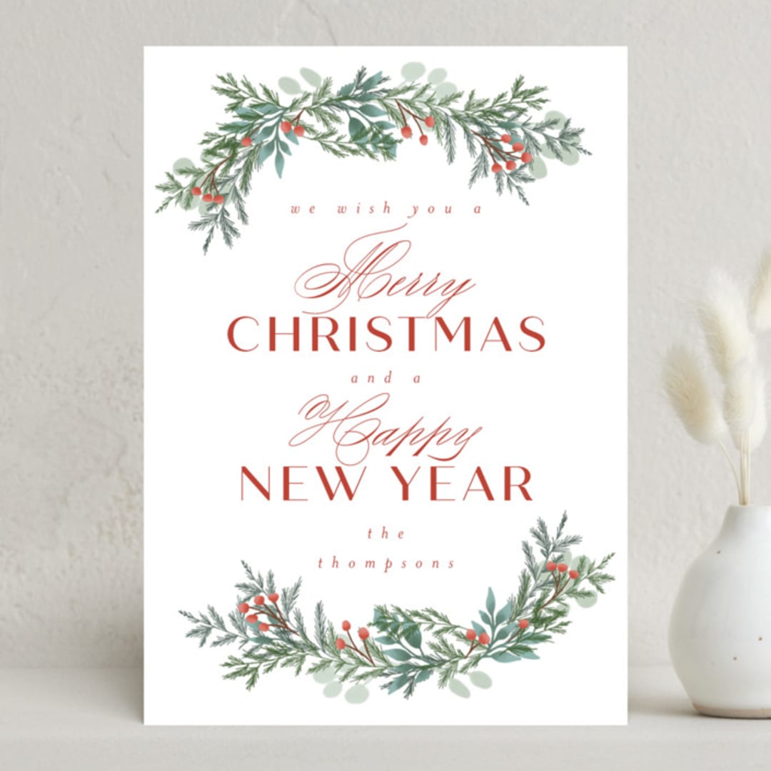 "Merry and Happy" - Holiday Cards in Polar Bear by Ashlee Townsend - Front