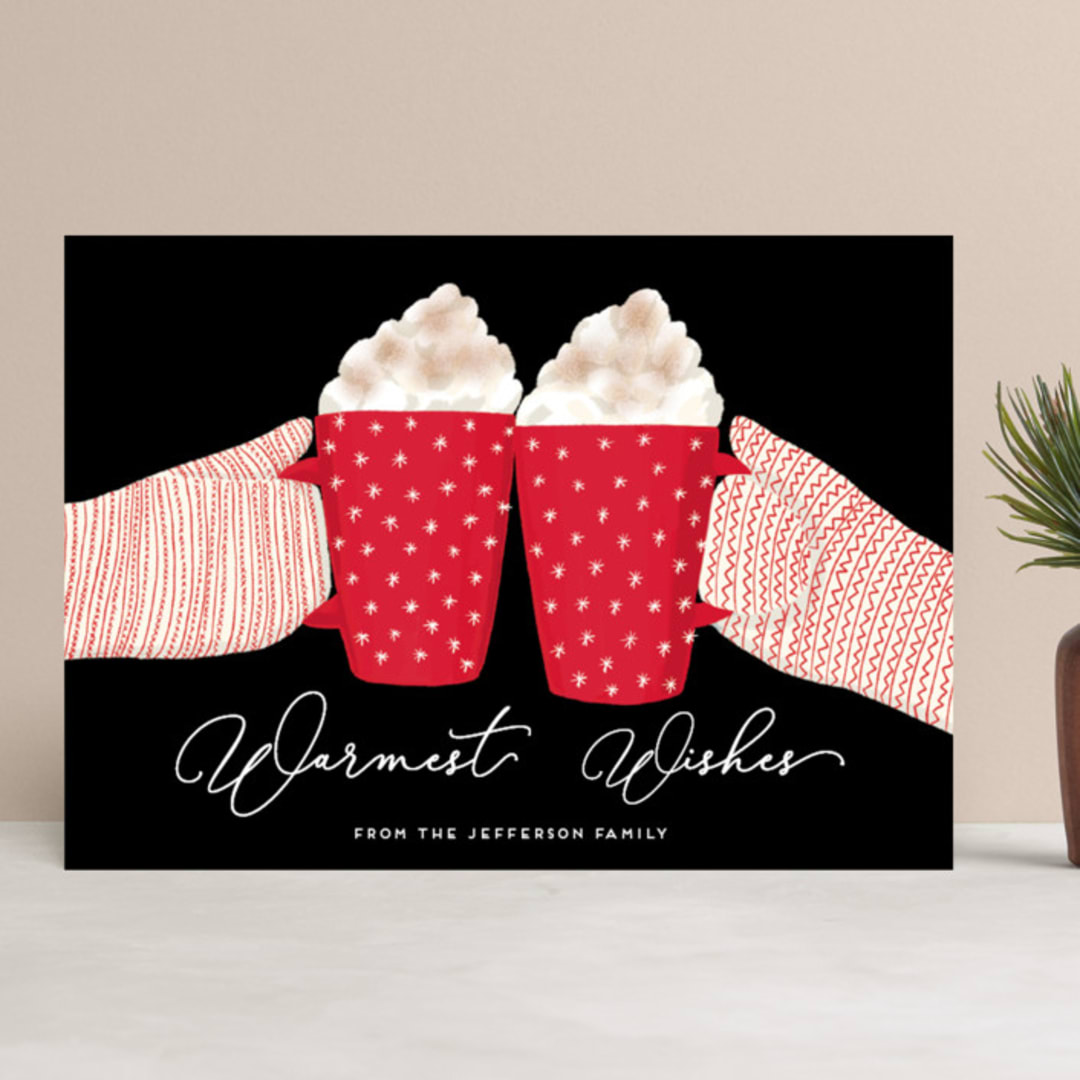 "warmest holidays" - Holiday Cards in Candy Cane by Alexandra Dzh - Front