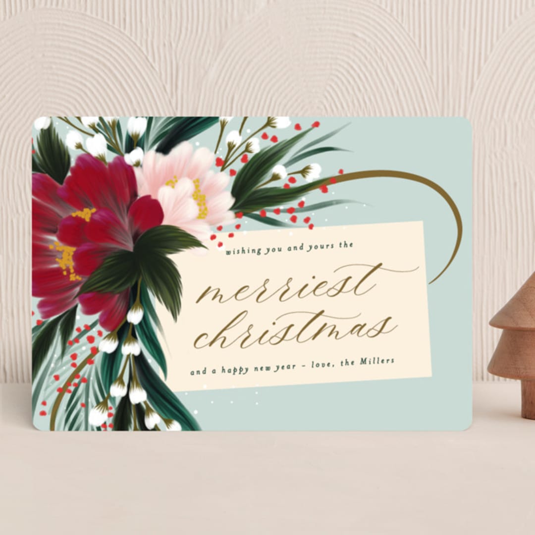 "festive tag" - Holiday Cards in Mint by Angela Marzuki - Front