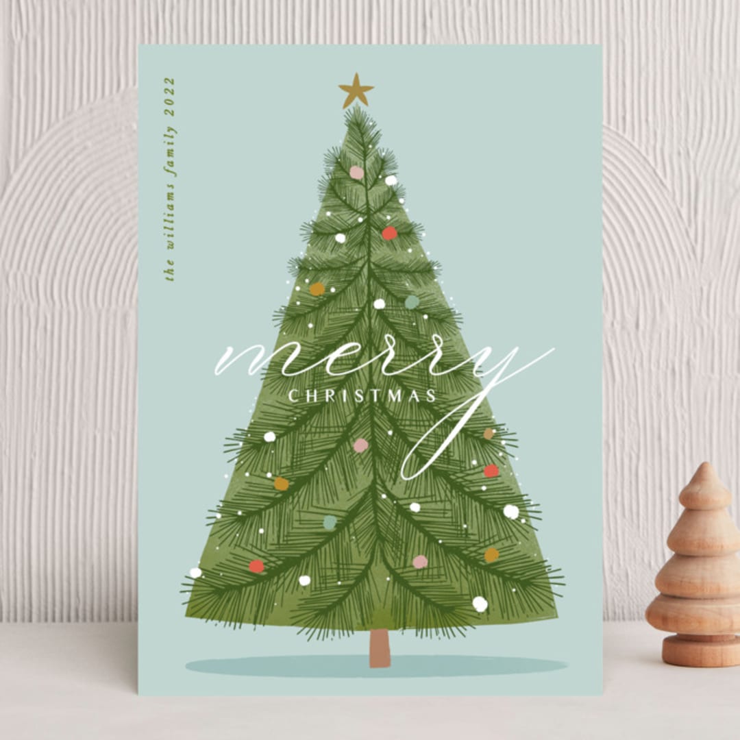 "mid century tree" - Holiday Cards in Glacier by Karidy Walker - Front