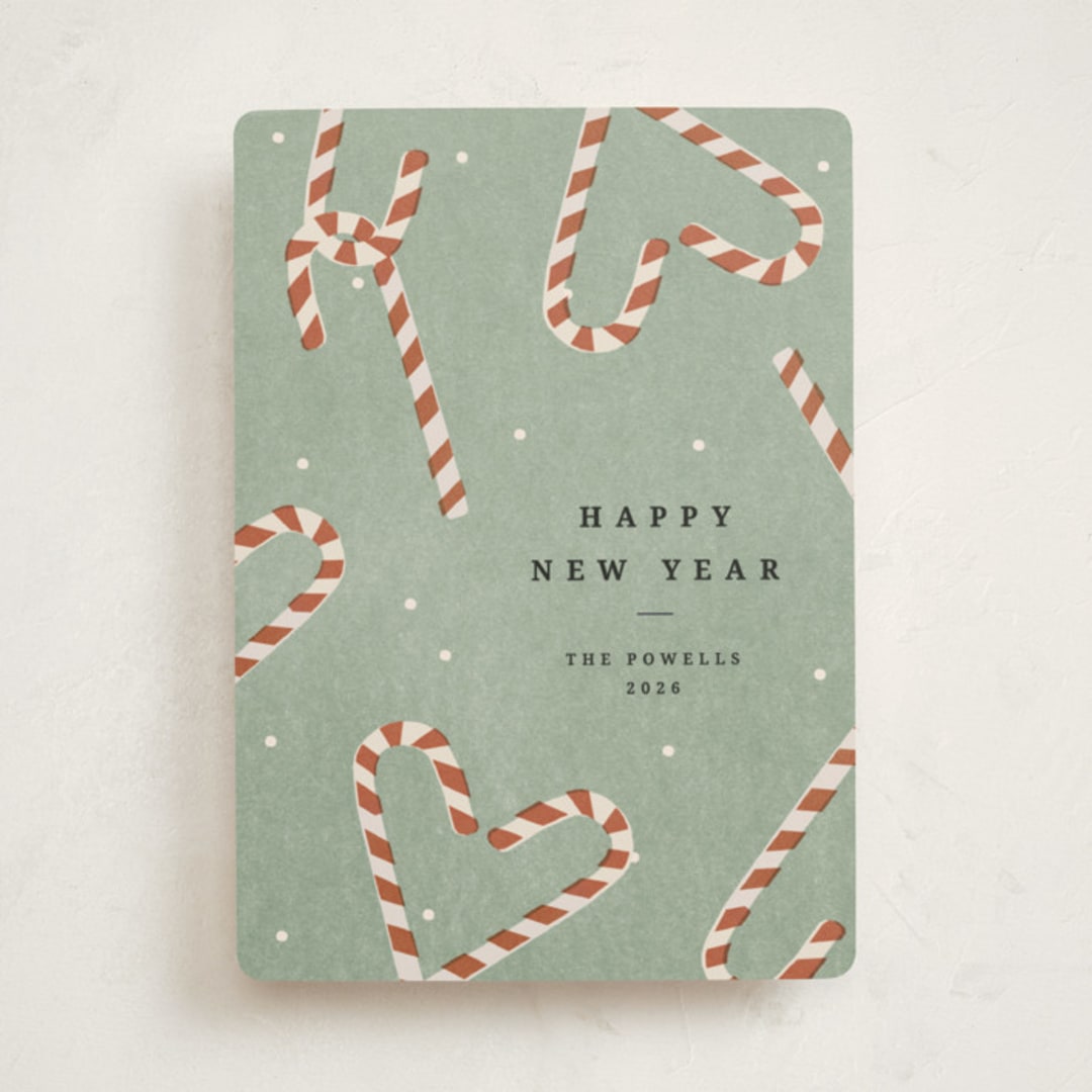 "sweet december" - Holiday Cards in Sage by Sumak Studio - Front