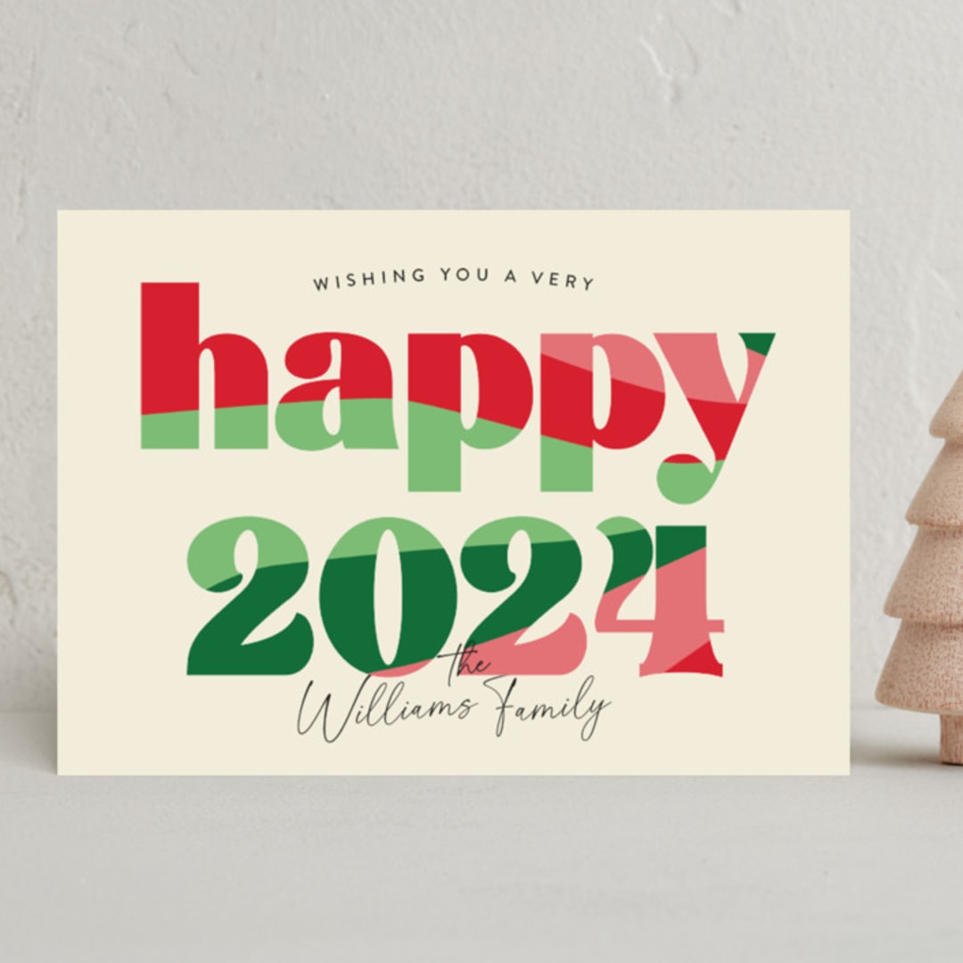 "Merry Vibes" - Holiday Cards in Spearmint by Robert and Stella - Front