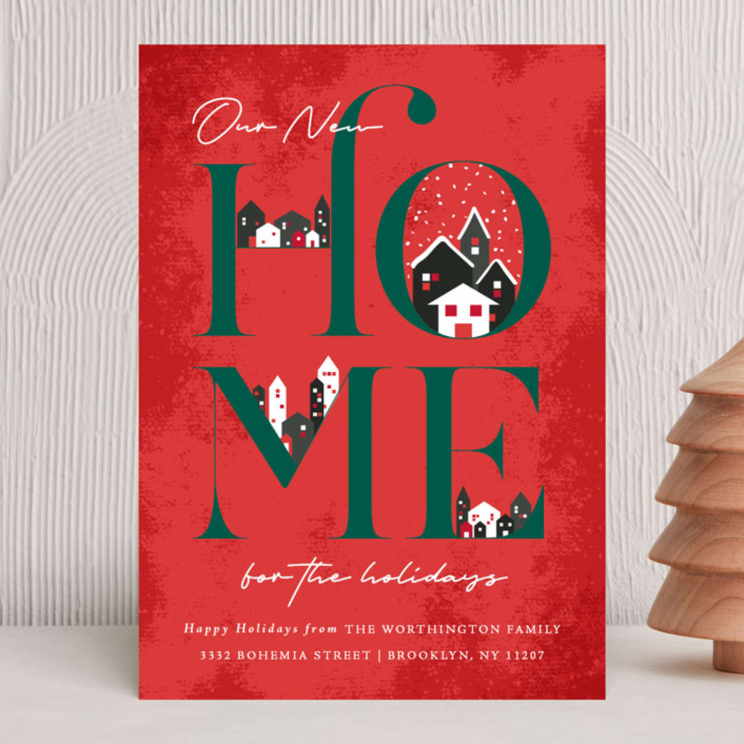 "New Home For The Holidays" - Holiday Cards in Santa Suit by fatfatin - Front
