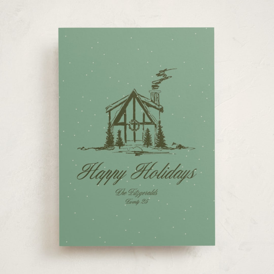 "Christmas Cabin" - Holiday Cards in Pine by Jen Ramsey - Front