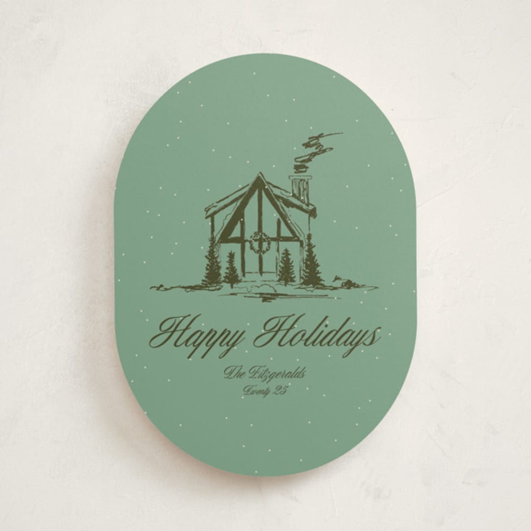 "Christmas Cabin" - Holiday Cards in Pine by Jen Ramsey - Front