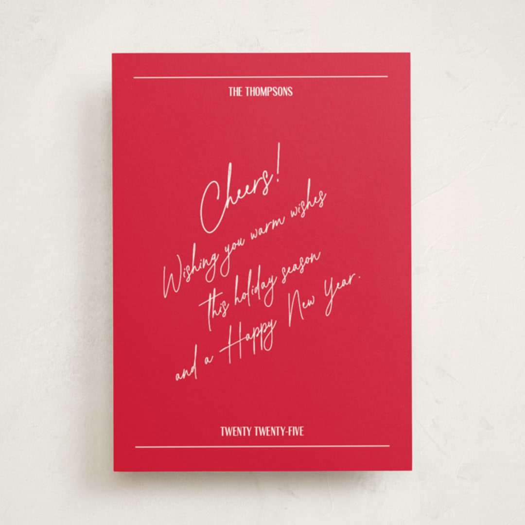 "Holiday Note" - Holiday Cards in Crimson by Jen Ramsey - Front
