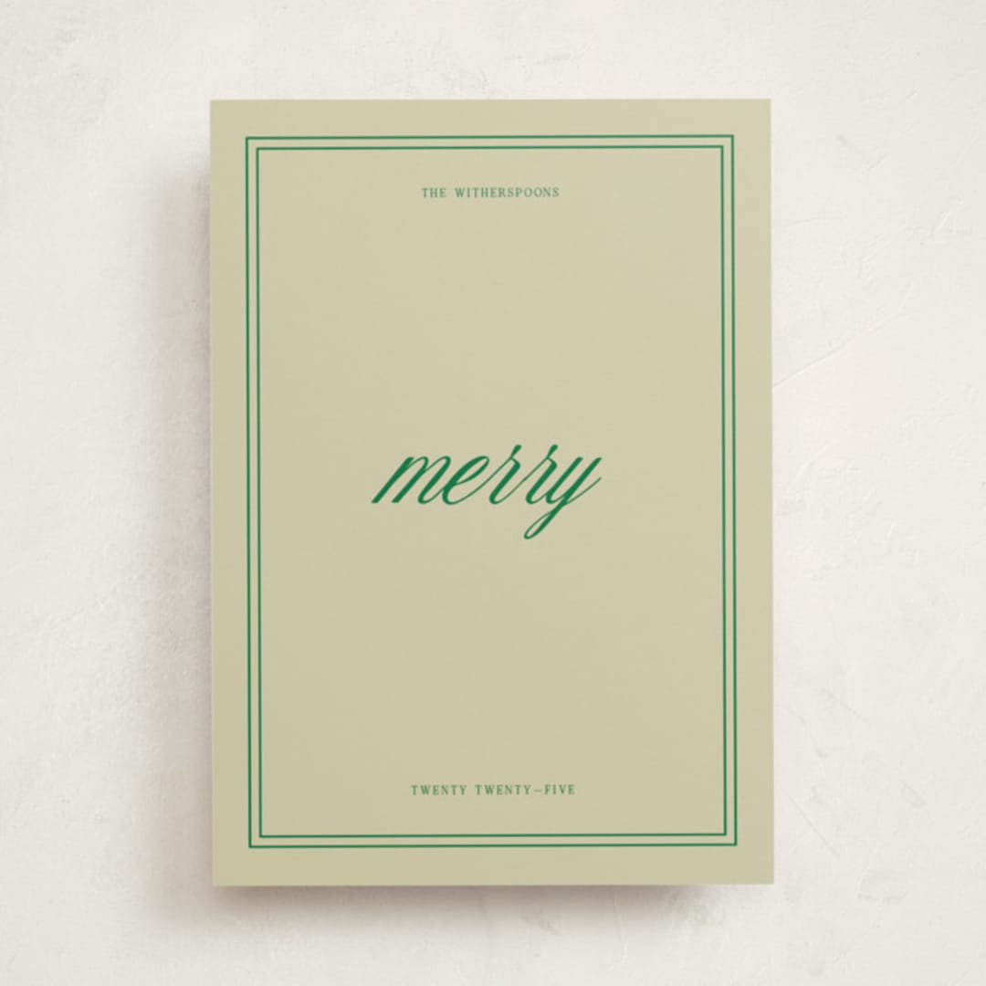 "merry merry" - Holiday Cards in Emerald by Jen Ramsey - Front