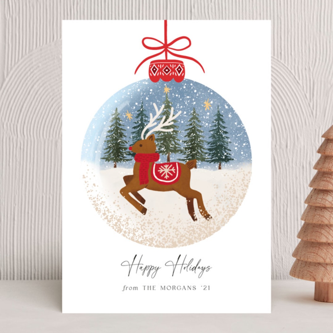 "Rudolph" - Holiday Cards in Cherry by Elly - Front