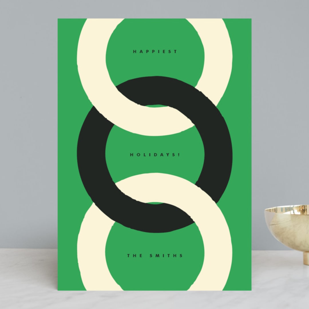 "Full Circle" - Holiday Cards in Emerald by Yours Madly - Front