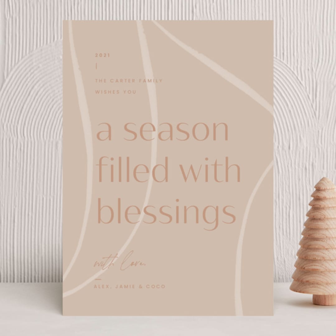 "Season of Blessings" - Holiday Cards in Winter Rose by Blustery August - Front