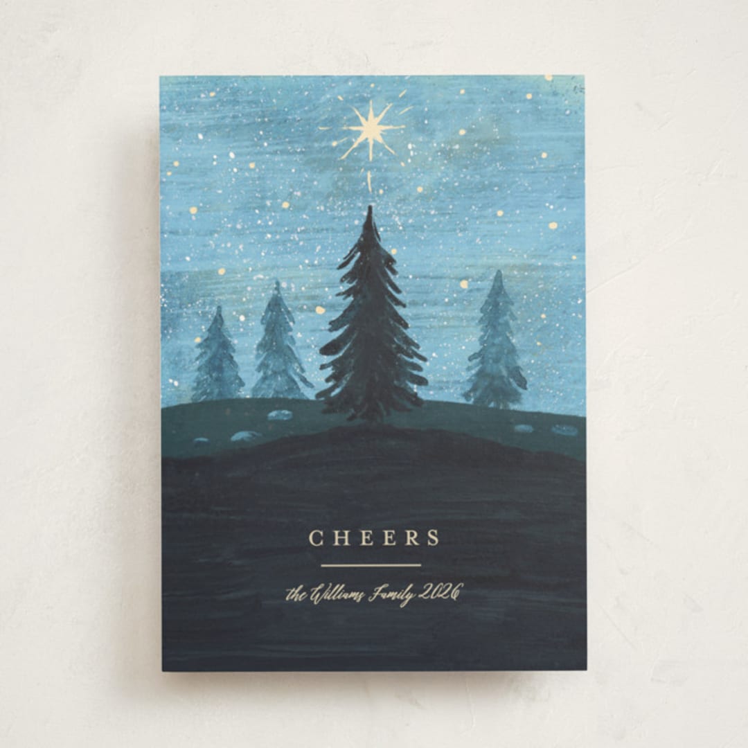 "Hope Shines" - Holiday Cards in Blue Spruce by Rebecca Daublin - Front