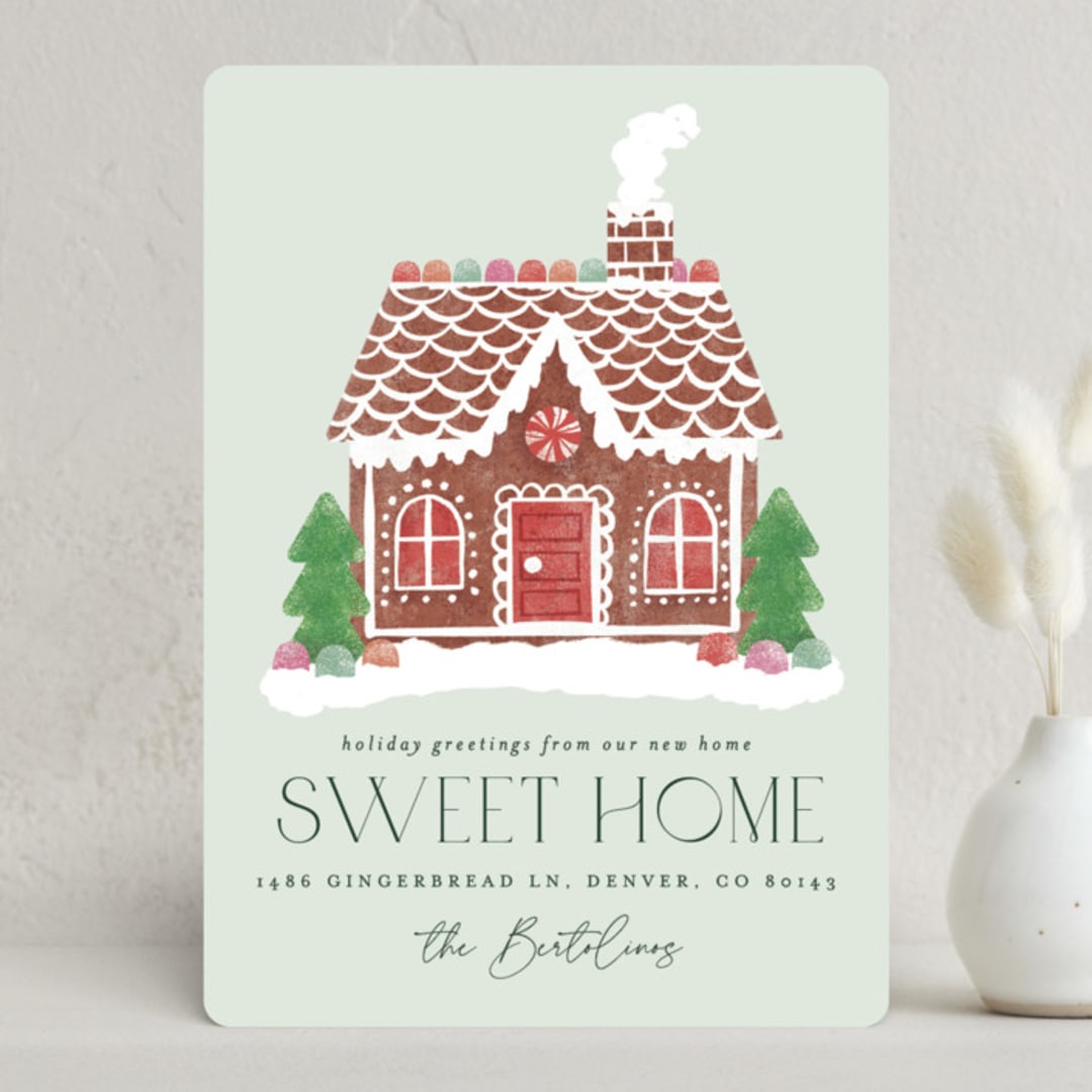 "Home Sweet Home" - Holiday Cards in Spearmint by Brooke Chandler - Front