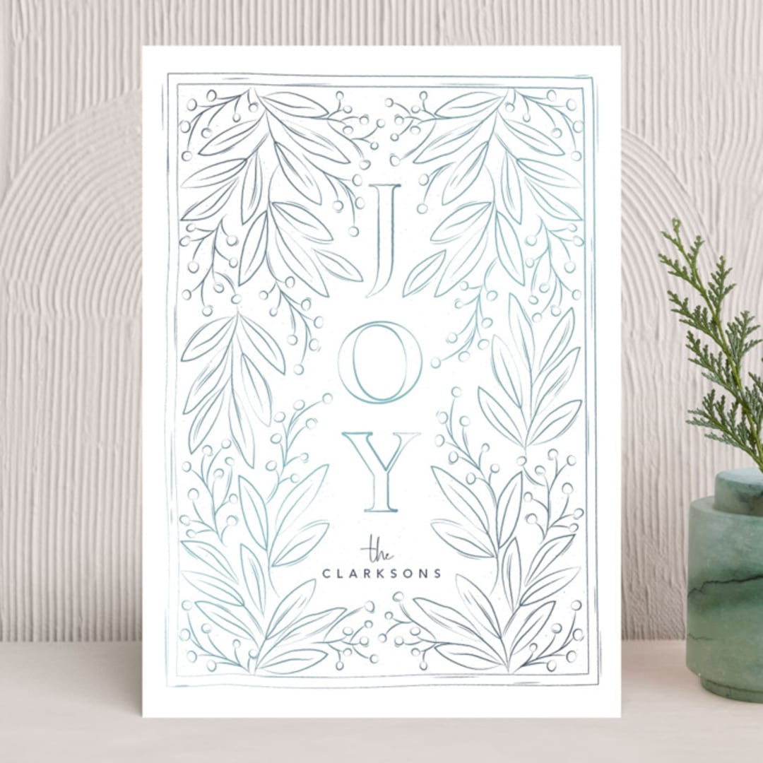 "Etched Foliage" - Holiday Cards in Frost by letterfix - Front