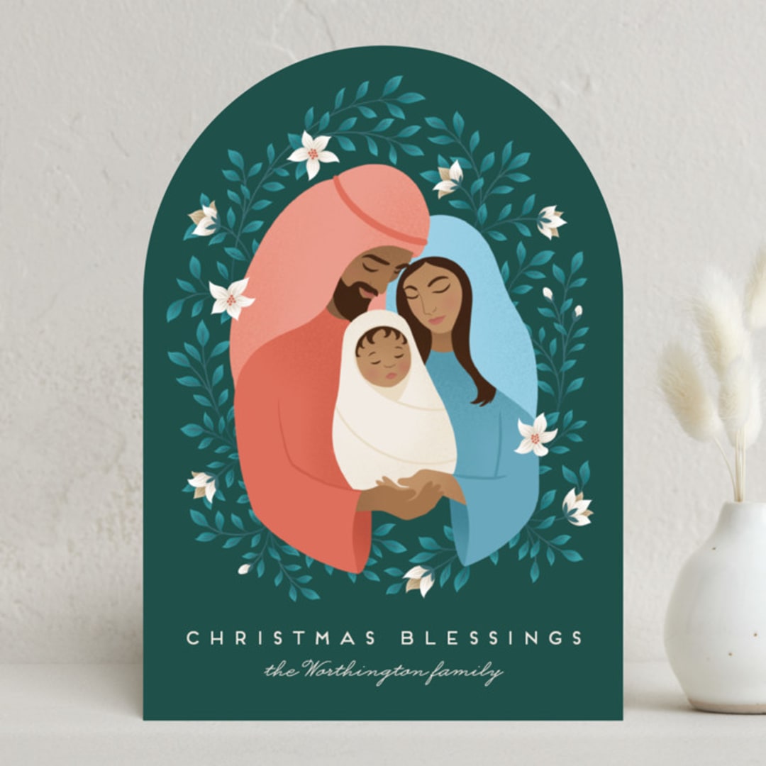 "Prince of Peace" - Holiday Cards in Pine by Jamie Alexander - Front