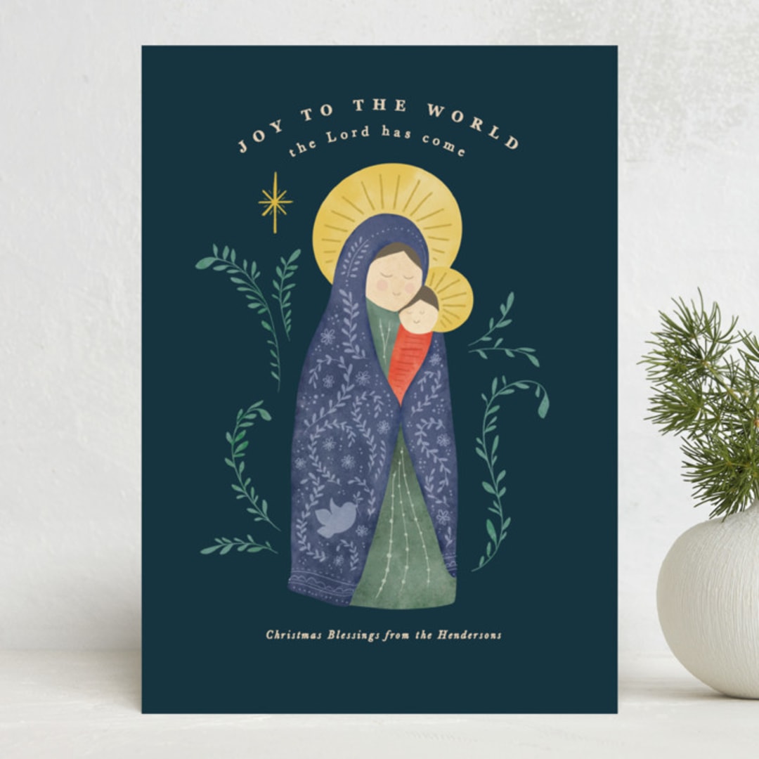 "Madonna and child" - Holiday Cards in Blue Jay by Creo Study - Front