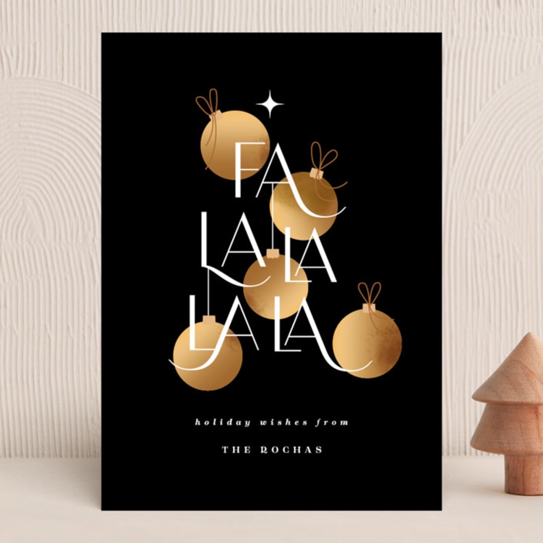 "Modern Display" - Holiday Cards in Coal by Corinne Malesic - Front