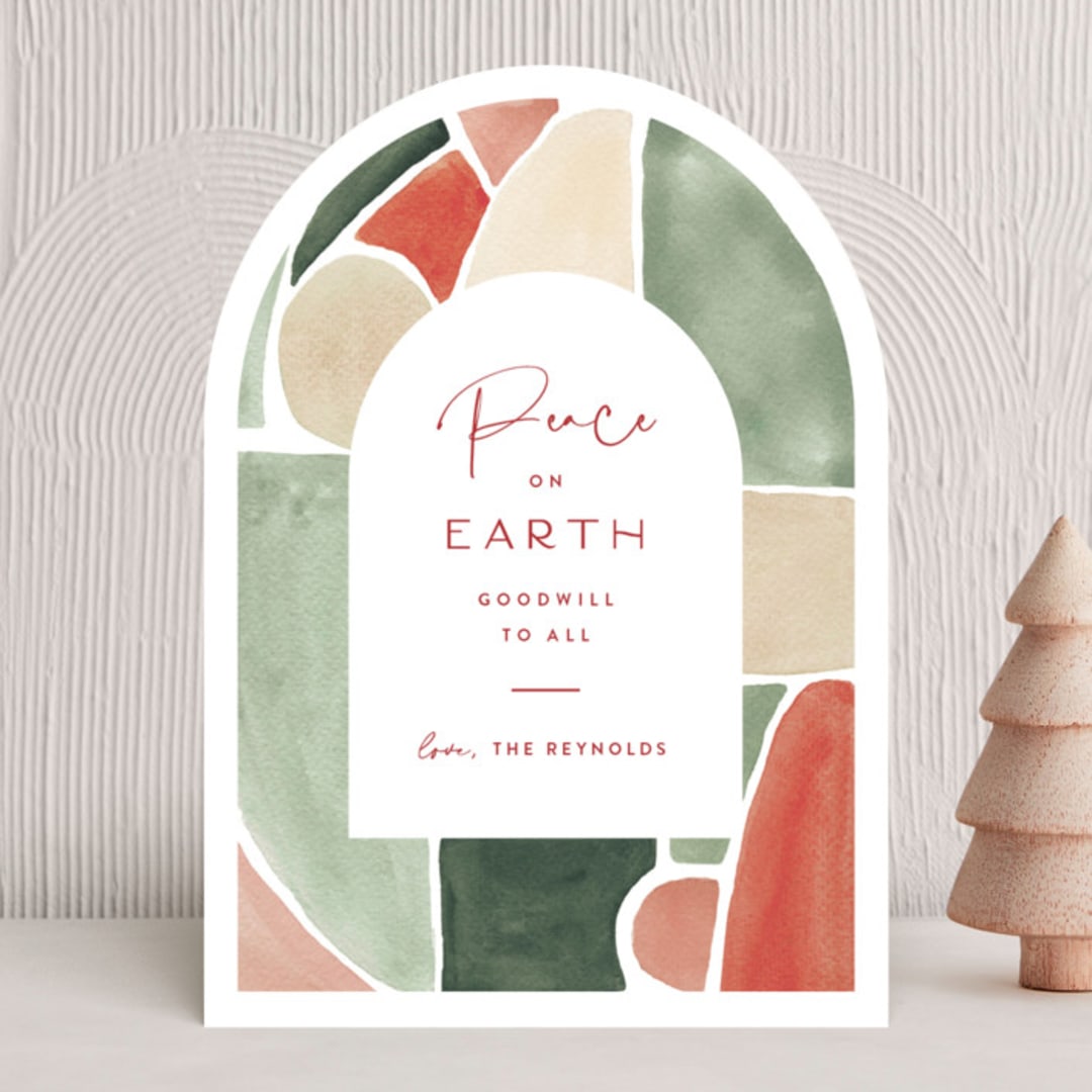 "Glass Peace" - Holiday Cards in Holly by Amy Kross - Front