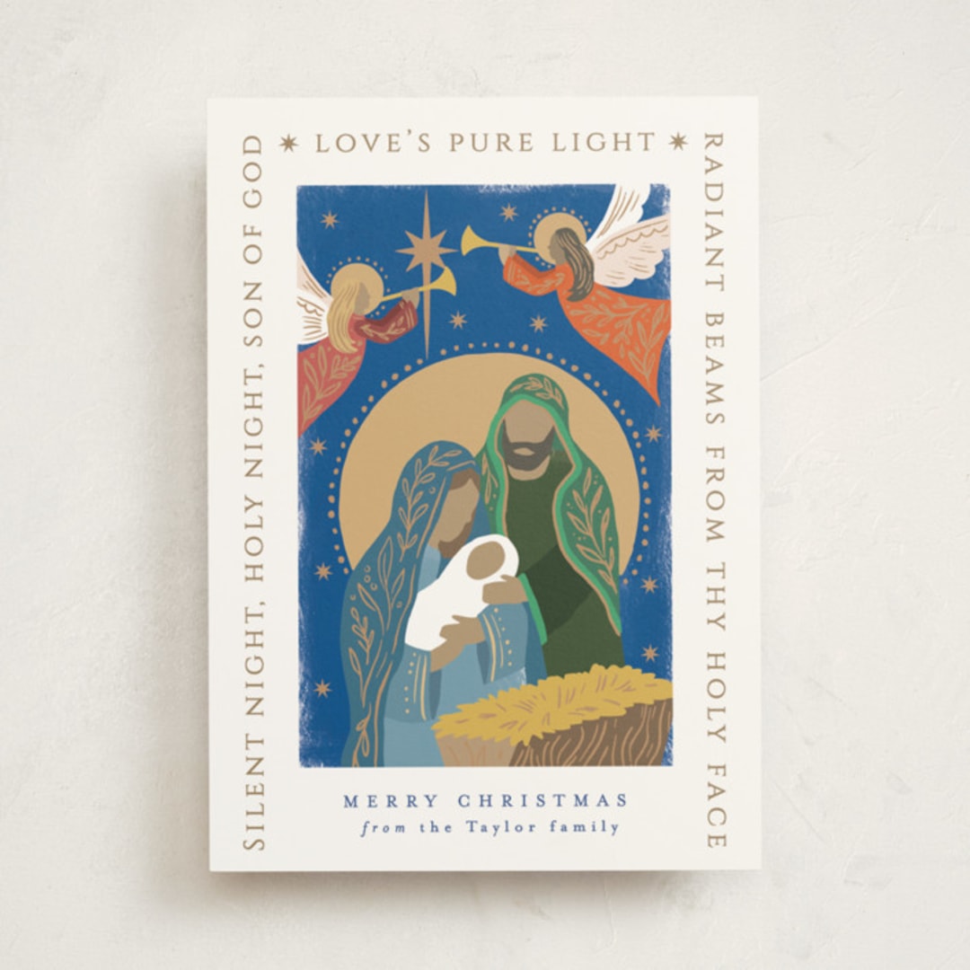 "Pure Light" - Holiday Cards in Ocean by Alethea and Ruth - Front