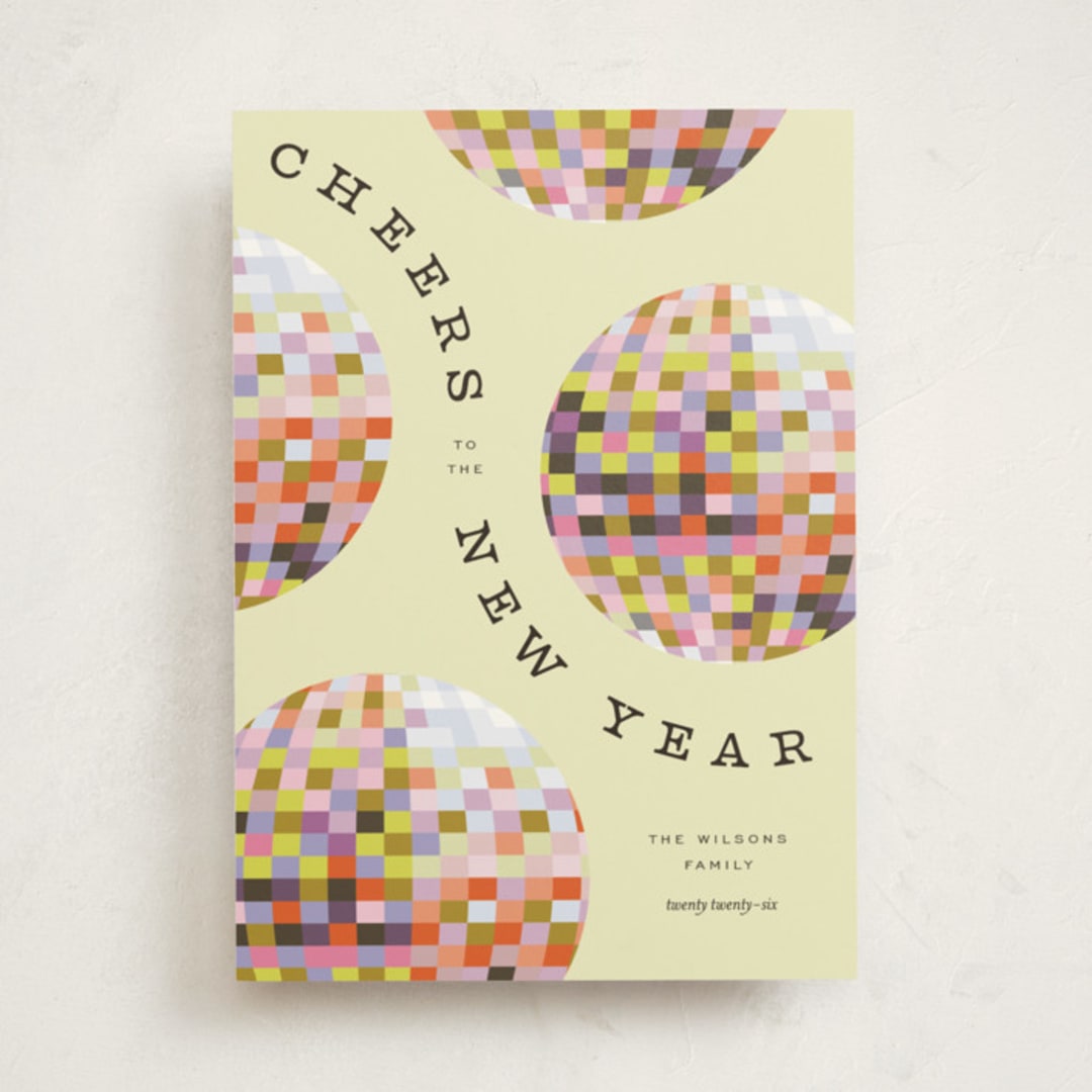 "New Year Disco" - Holiday Cards in Sun by Pixel and Hank - Front