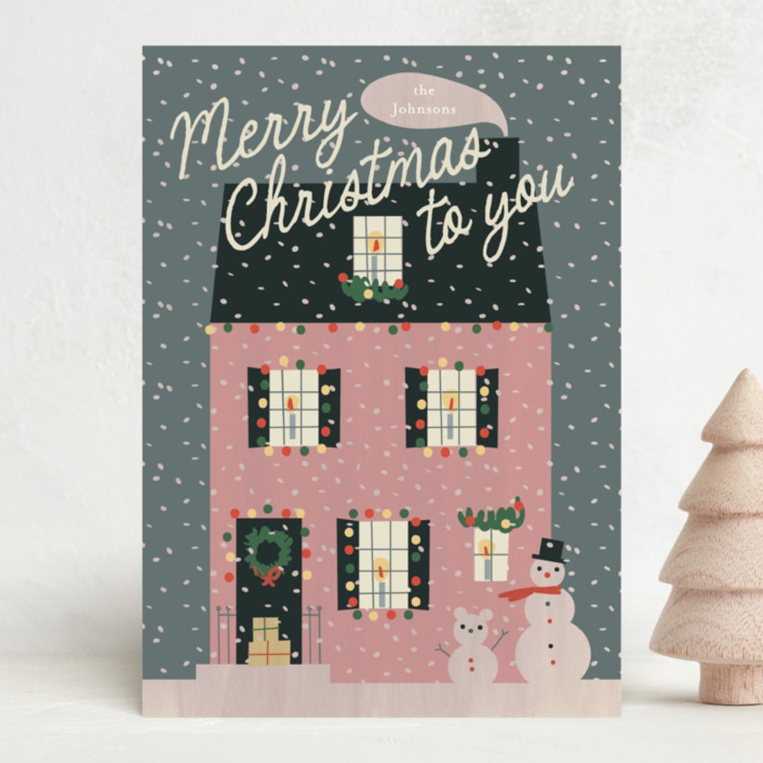 "Cozy House" - Holiday Cards in French Country by Ani Somi - Front