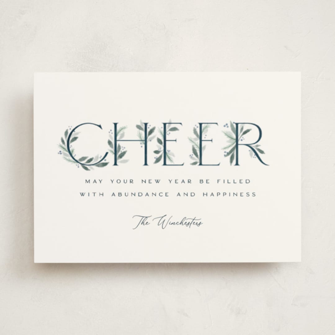 "Botanical Merry" - Holiday Cards in Winter by Paula Pecevich - Front