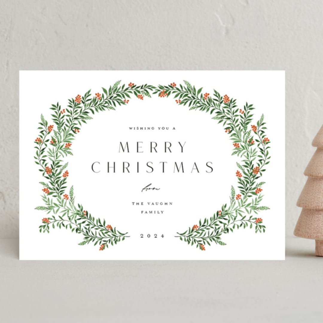 "Holiday Sprigs" - Holiday Cards in Wreath by Yaling Hou Suzuki - Front