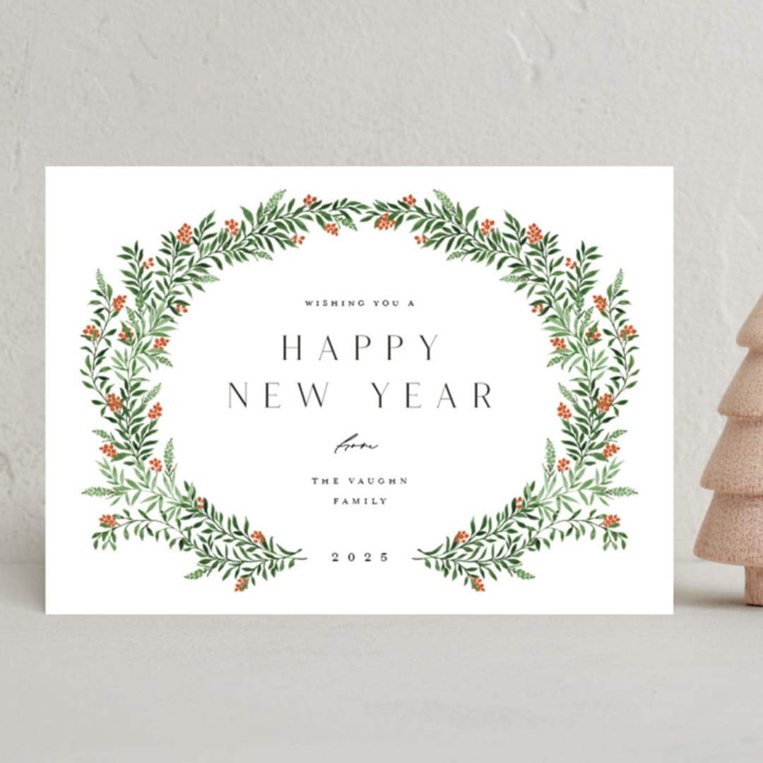 "Holiday Sprigs" - Holiday Cards in Wreath by Yaling Hou Suzuki - Front