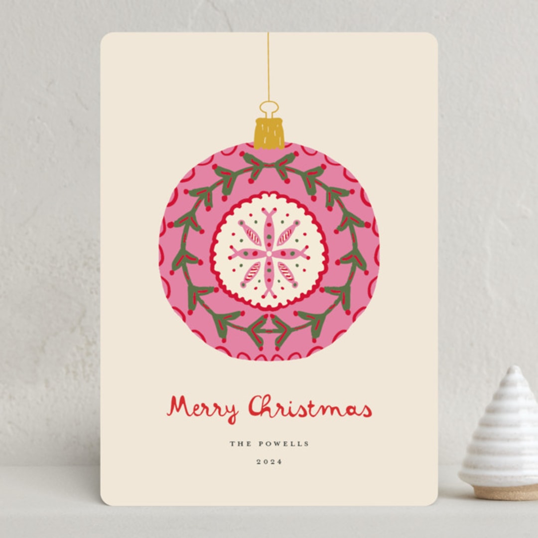 "Vintage Christmas Ornament" - Holiday Cards in Vanilla by Erika Firm - Front
