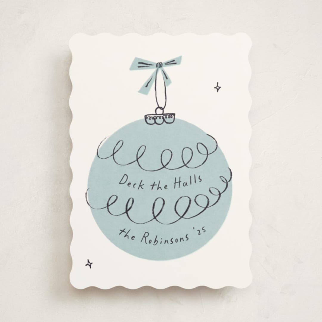 "Retro Ornament" - Holiday Cards in Frost by Gwen Bedat - Front