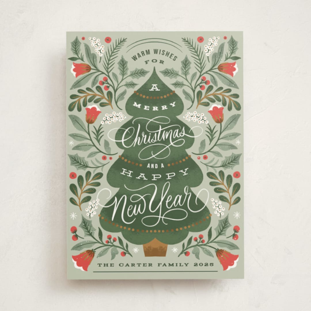 "Ornate Tree" - Holiday Cards in Leaf by Kristen Smith - Front