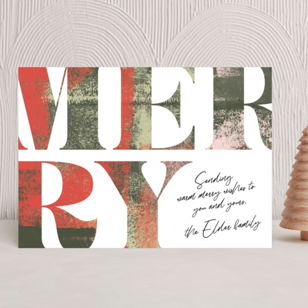 "Merry Note" - Holiday Cards in Winter Foliage by Anna Elder - Front