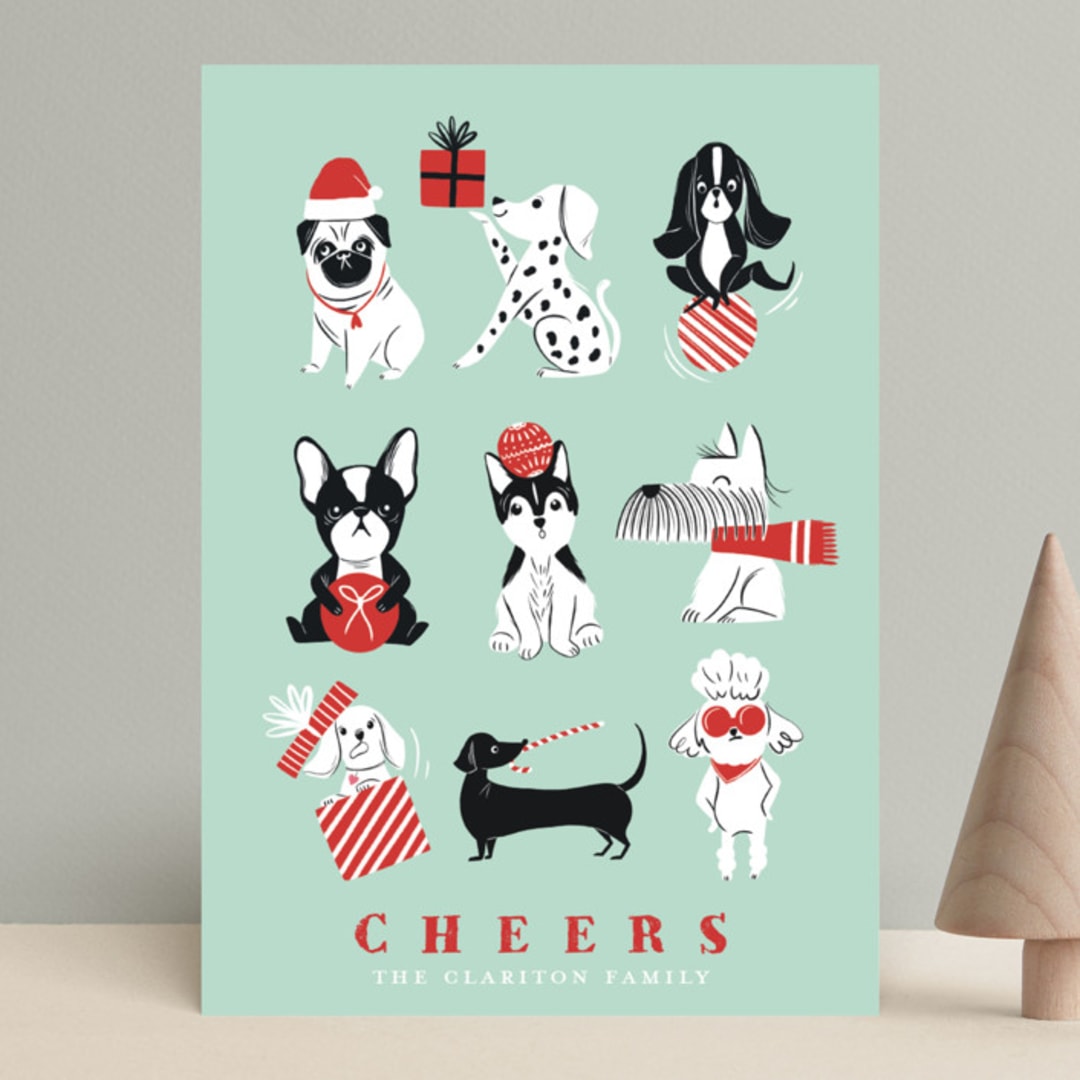 "Pawsome Xmas" - Holiday Cards in Mint by Vivian Yiwing - Front