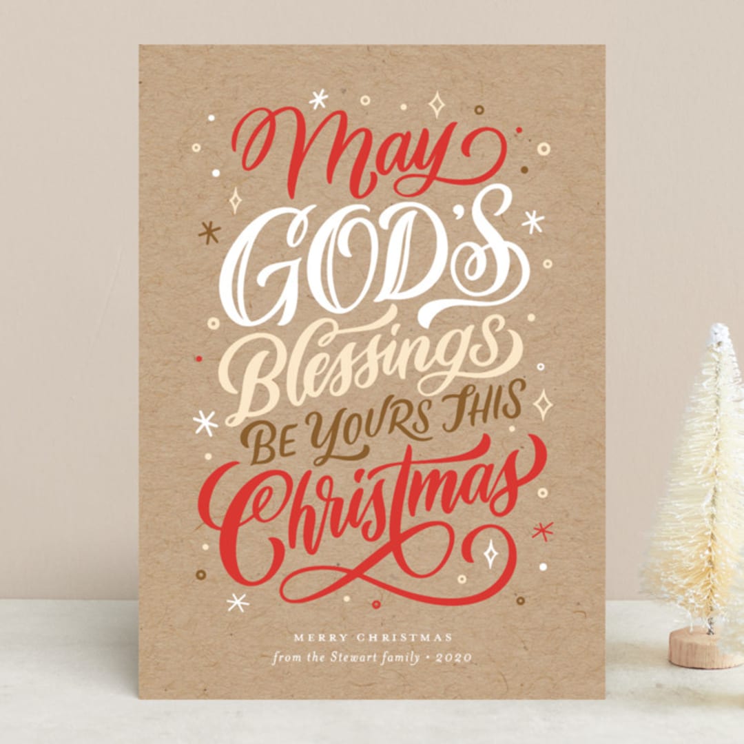 "God's Blessings" - Holiday Cards in Kraft by Laura Bolter - Front