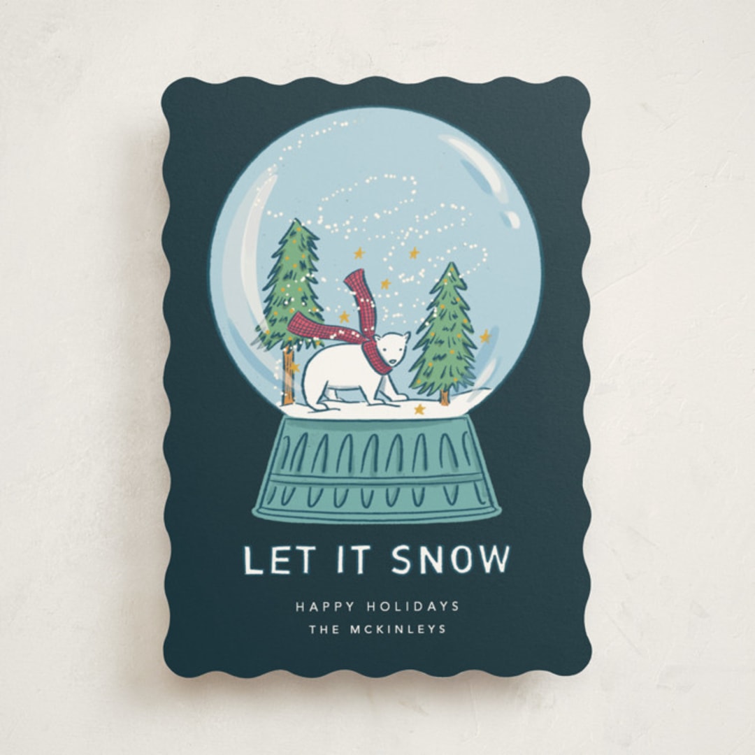 "Snow Globe" - Holiday Cards in Polar Plunge by Lauren Jinhee - Front