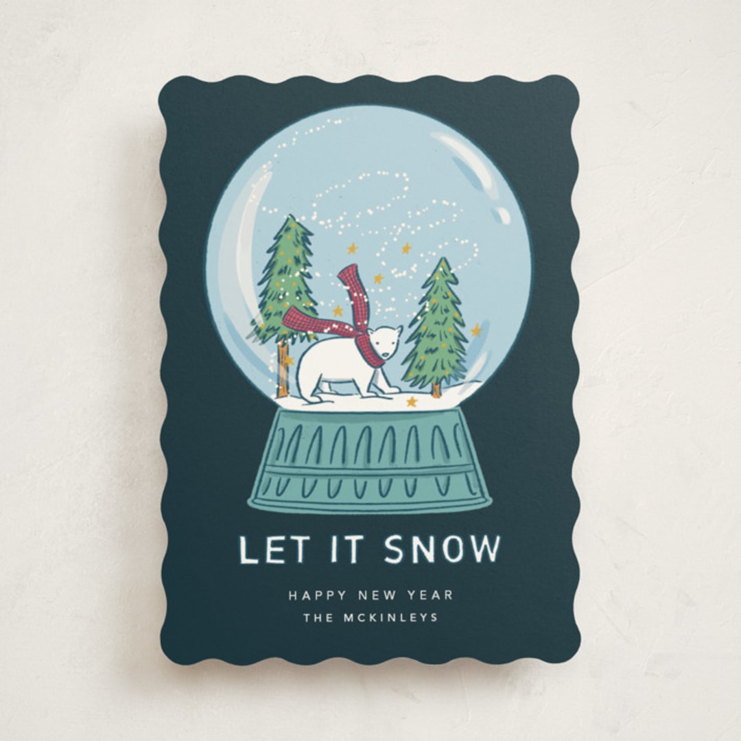 "Snow Globe" - Holiday Cards in Polar Plunge by Lauren Jinhee - Front