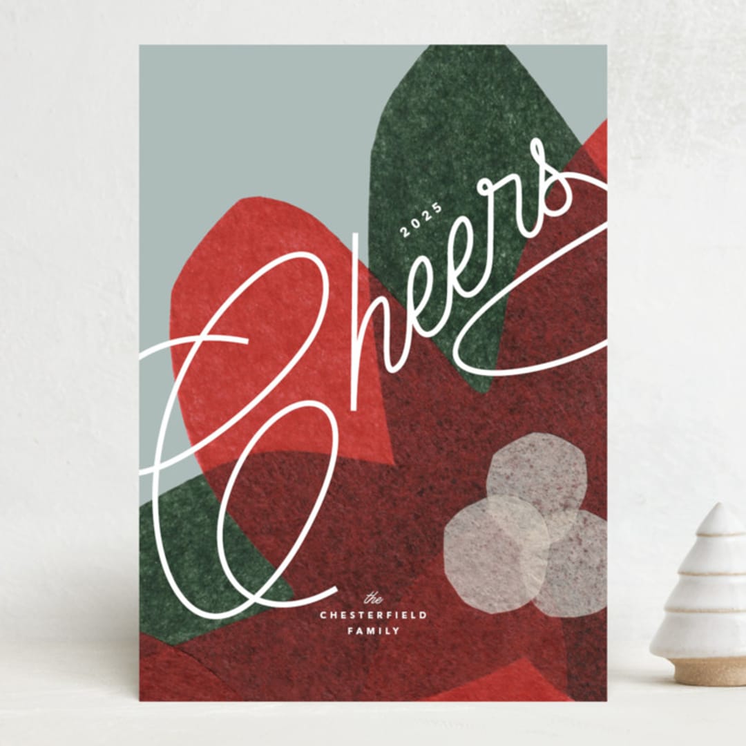 "paper blooms" - Holiday Cards in Crimson by Carrie Moradi - Front