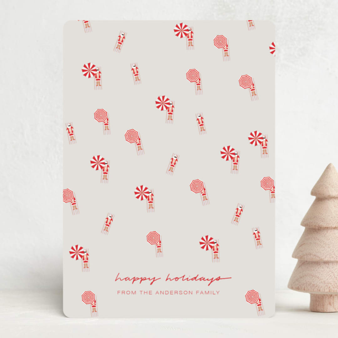 "Sand-a on the Beach" - Holiday Cards in Cardinal by tara berg - Front