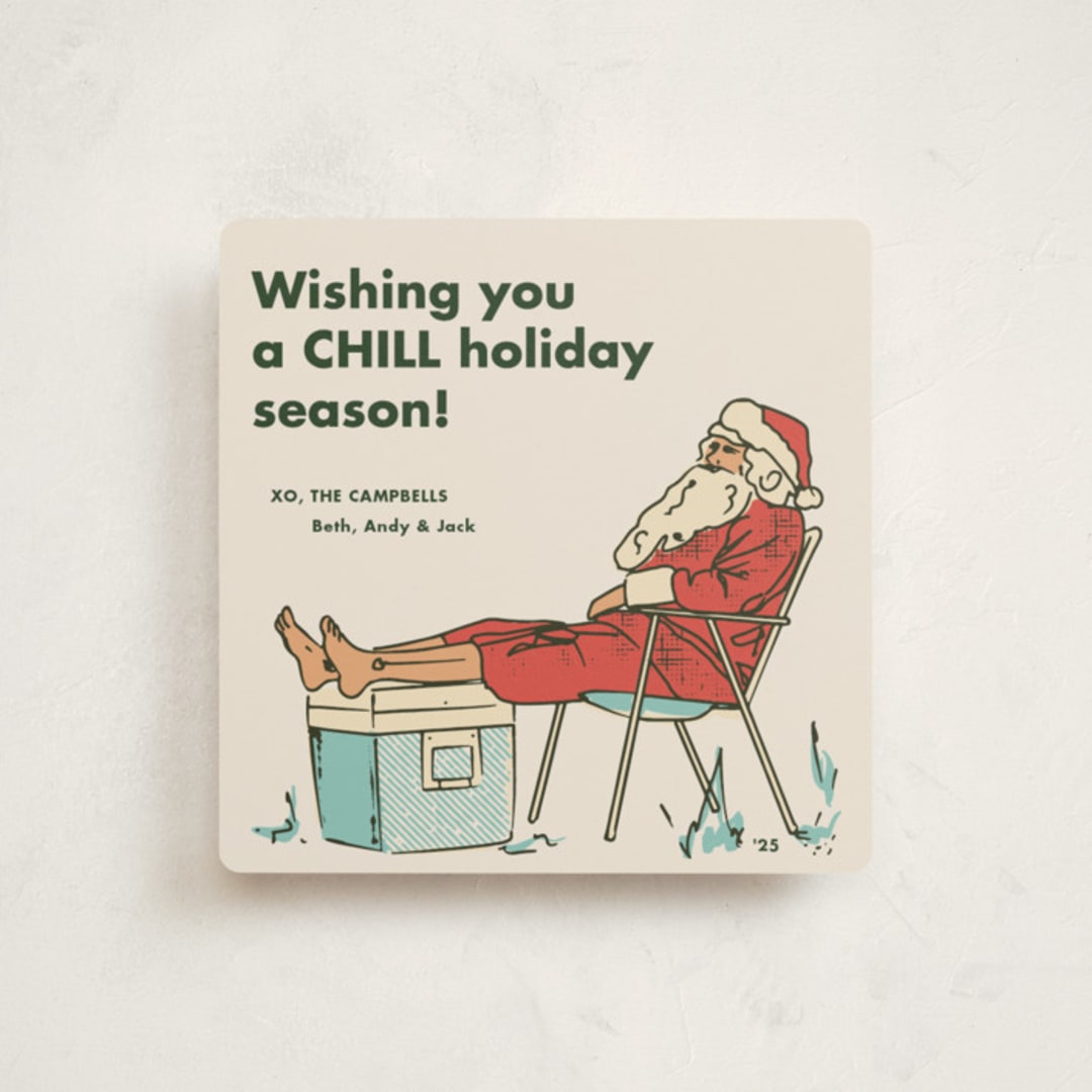 "Chill" - Holiday Cards in Seafoam by Megan Davis - Front