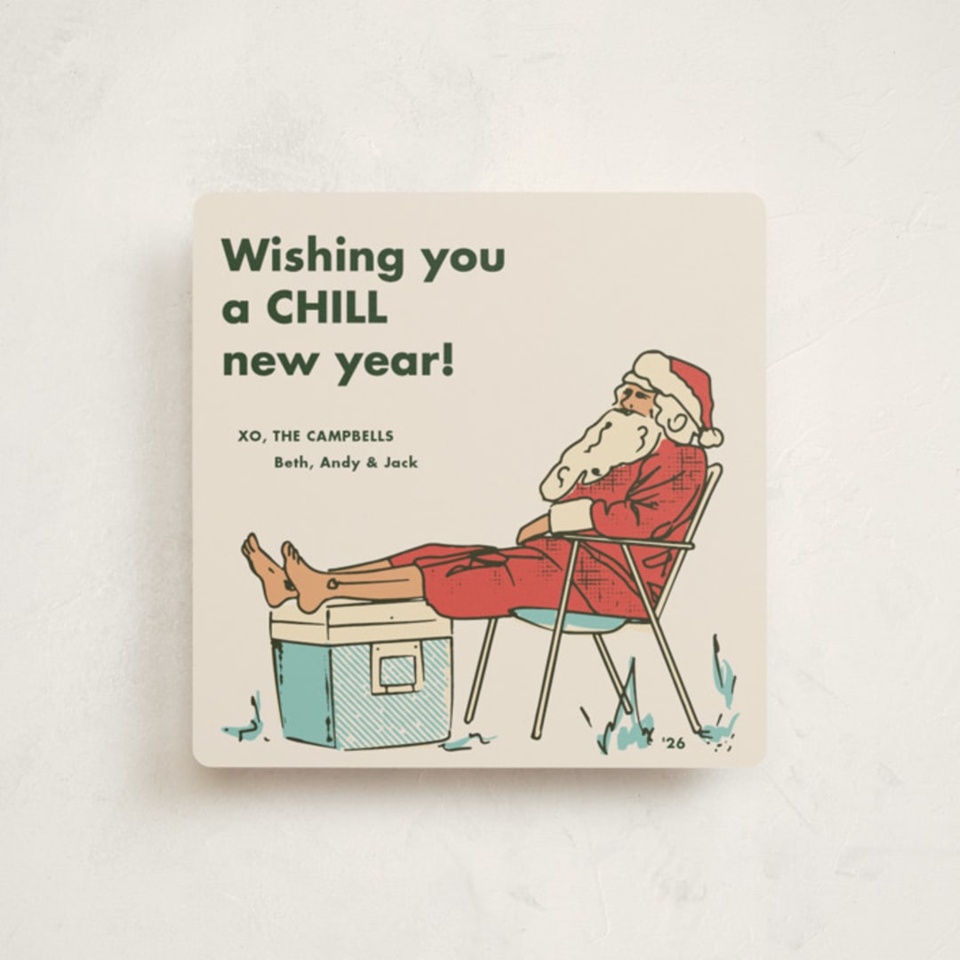 "Chill" - Holiday Cards in Seafoam by Megan Davis - Front