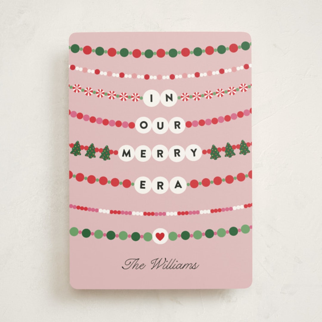 "Merry Era" - Holiday Cards in Bubblegum by Pixel and Hank - Front