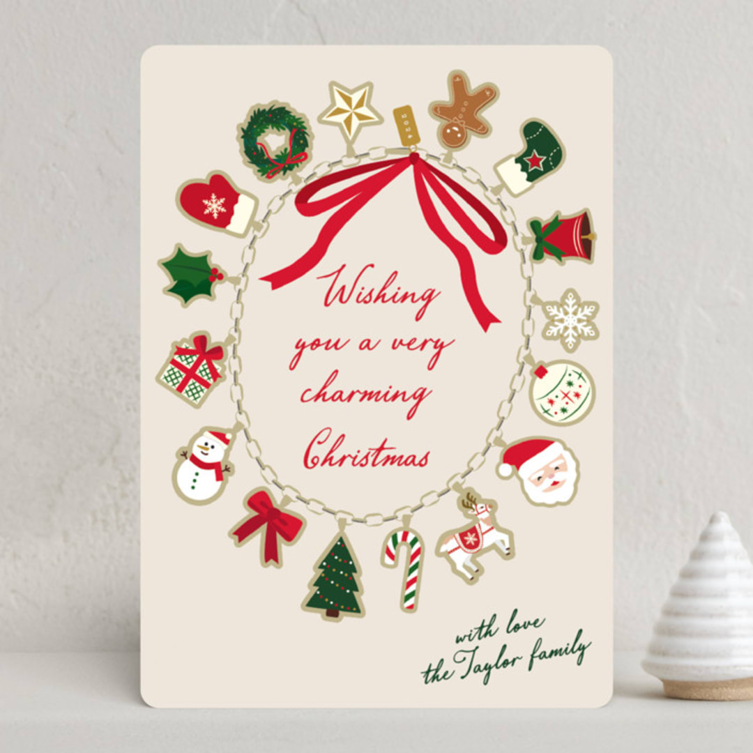 "holiday charms" - Holiday Cards in Linen by Jennifer Lew - Front