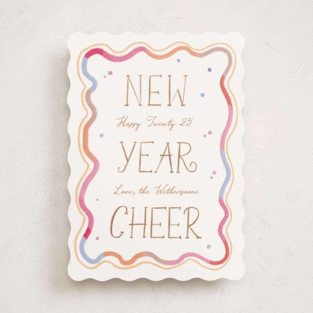 "New year Squiggle" - Holiday Cards in Candy by Creo Study - Front