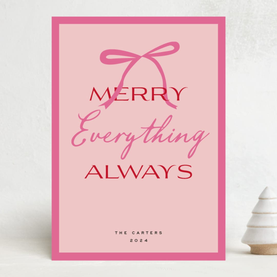 "Everything" - Holiday Cards in Strawberry by Jennifer Lew - Front